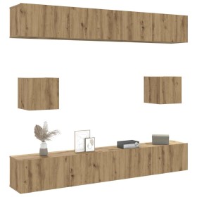 Mueble para TV de pared madera contrachapada artesanal 6 piezas de , Muebles TV - Ref: Foro24-3328992, Precio: 296,76 €, Desc...