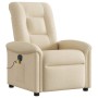 Sillón reclinable de masaje eléctrico tela color crema by , Armchairs - Ref: Foro24-3303252, Price: 283,72 €, Discount: %
