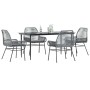 Juego comedor jardín 5 pzas cojines ratán sintético vidrio gris von , Gartensets - Ref: Foro24-3334481, Preis: 376,77 €, Raba...