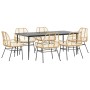 Juego de comedor de jardín 7 pzas con cojines ratán PE marrón de , Conjuntos de jardín - Ref: Foro24-3334462, Precio: 540,25 ...