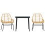 Juego de comedor jardín 3 piezas ratán sintético vidrio marrón by , Garden sets - Ref: Foro24-3334443, Price: 234,21 €, Disco...