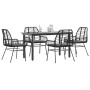 Juego de comedor jardín 5 piezas cojines ratán sintético negro by , Garden sets - Ref: Foro24-3334550, Price: 362,17 €, Disco...