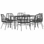 Set de comedor de jardín 7 piezas cojines ratán sintético negro de , Conjuntos de jardín - Ref: Foro24-3334552, Precio: 439,65 €
