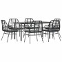 Set de comedor de jardín 7 piezas cojines ratán sintético negro von , Gartensets - Ref: Foro24-3334552, Preis: 492,01 €, Raba...
