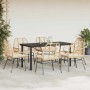 Juego de comedor de jardín 7 pzas con cojines ratán PE marrón by , Garden sets - Ref: Foro24-3334559, Price: 467,86 €, Discou...