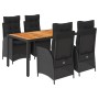 Set de muebles jardín 5 pzas con cojines ratán sintético negro von , Gartensets - Ref: Foro24-3213097, Preis: 658,22 €, Rabat...