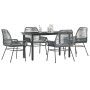 Juego comedor jardín 5 pzas cojines ratán sintético vidrio gris von , Gartensets - Ref: Foro24-3334578, Preis: 358,68 €, Raba...