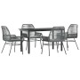 Juego comedor jardín 5 pzas cojines ratán sintético vidrio gris von , Gartensets - Ref: Foro24-3334578, Preis: 358,68 €, Raba...