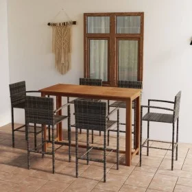 Garden bar set 7 pieces gray by vidaXL, Garden sets - Ref: Foro24-3068018, Price: 538,57 €, Discount: %