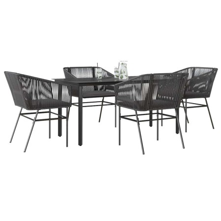Juego de comedor jardín 5 piezas cojines ratán sintético negro by , Garden sets - Ref: Foro24-3334614, Price: 399,07 €, Disco...
