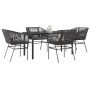 Juego de comedor jardín 5 piezas cojines ratán sintético negro by , Garden sets - Ref: Foro24-3334614, Price: 399,07 €, Disco...