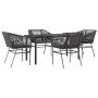 Juego de comedor jardín 5 piezas cojines ratán sintético negro by , Garden sets - Ref: Foro24-3334614, Price: 399,07 €, Disco...