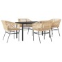 Juego de comedor jardín 5 piezas cojines ratán sintético marrón von , Gartensets - Ref: Foro24-3334621, Preis: 402,71 €, Raba...