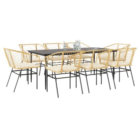 Juego comedor jardín 9 pzas cojines ratán sintético marrón von , Gartensets - Ref: Foro24-3334512, Preis: 560,22 €, Rabatt: %