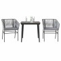 Juego comedor jardín 3 pzas cojines ratán sintético vidrio gris von , Gartensets - Ref: Foro24-3334527, Preis: 247,30 €, Raba...