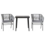 Juego comedor jardín 3 pzas cojines ratán sintético vidrio gris von , Gartensets - Ref: Foro24-3334527, Preis: 247,30 €, Raba...