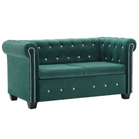 Sofá chesterfield de 2 plazas de terciopelo 146x75x72 cm verde von , Sofas - Ref: Foro24-247149, Preis: 434,93 €, Rabatt: %