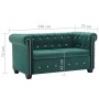 Sofá chesterfield de 2 plazas de terciopelo 146x75x72 cm verde von , Sofas - Ref: Foro24-247149, Preis: 434,93 €, Rabatt: %