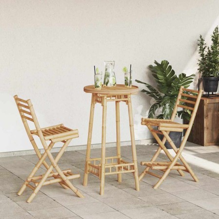 Conjunto de bar para exterior de 3 piezas plegable de bambú by , Garden sets - Ref: Foro24-4108231, Price: 234,63 €, Discount: %