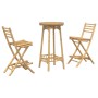 Conjunto de bar para exterior de 3 piezas plegable de bambú by , Garden sets - Ref: Foro24-4108231, Price: 234,63 €, Discount: %