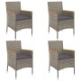 Set comedor de jardín 5 piezas con cojines ratán sintético gris de , Conjuntos de jardín - Ref: Foro24-3187381, Precio: 390,6...