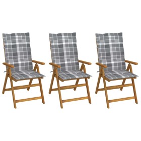 Sillas de jardín plegables 3 uds y cojines madera maciza acacia von , Gartenstühle - Ref: Foro24-3064103, Preis: 260,60 €, Ra...