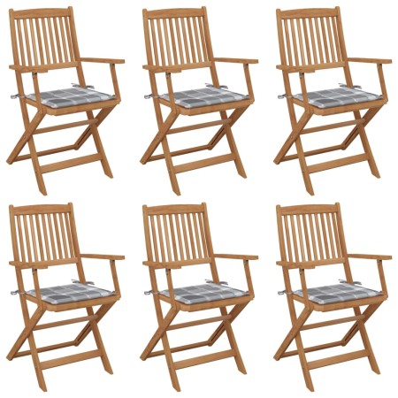 Sillas de jardín plegables 6 uds y cojines madera maciza acacia von , Gartenstühle - Ref: Foro24-3065475, Preis: 339,20 €, Ra...