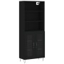 Aparador alto madera contrachapada negro 69,5x34x180 cm by , Sideboards - Ref: Foro24-3189310, Price: 156,60 €, Discount: %
