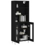 Aparador alto madera contrachapada negro 69,5x34x180 cm by , Sideboards - Ref: Foro24-3189310, Price: 156,60 €, Discount: %