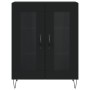 Aparador alto madera contrachapada negro 69,5x34x180 cm by , Sideboards - Ref: Foro24-3189310, Price: 156,60 €, Discount: %