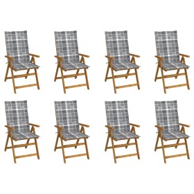 Sillas de jardín plegables y cojines 8 uds madera maciza acacia by , Garden chairs - Ref: Foro24-3075068, Price: 650,62 €, Di...