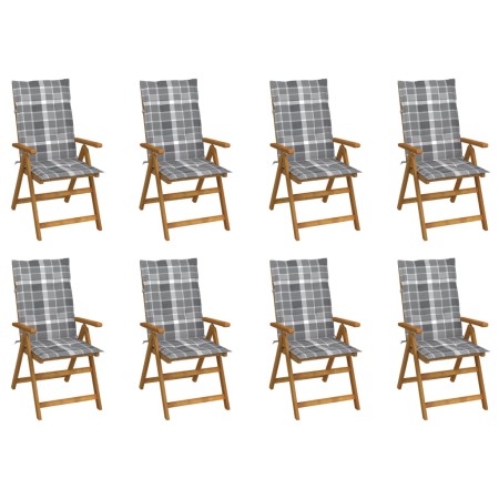Sillas de jardín plegables y cojines 8 uds madera maciza acacia by , Garden chairs - Ref: Foro24-3075068, Price: 650,62 €, Di...