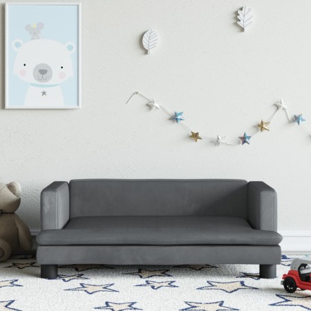 Sofá para niños de terciopelo gris oscuro 80x45x30 cm by , Baby and Toddler Furniture - Ref: Foro24-3196307, Price: 83,16 €, ...