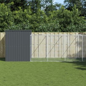 Caseta perros con corral acero galvanizado gris 214x1273x181 cm by , Dog kennels - Ref: Foro24-3189124, Price: 1,00 €, Discou...