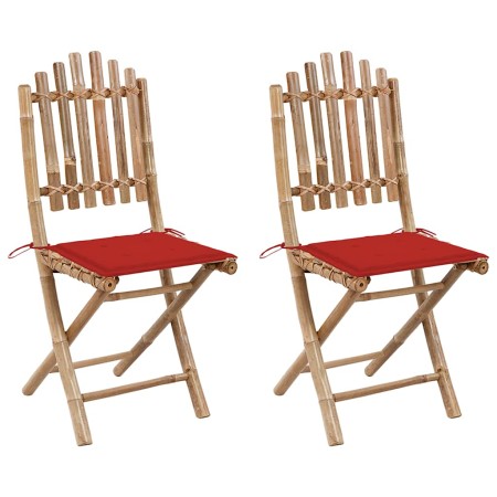 Sillas de jardín plegables 2 unidades bambú con cojines von , Gartenstühle - Ref: Foro24-3063993, Preis: 117,20 €, Rabatt: %