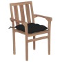 Sillas de jardín apilables 6 uds madera maciza teca con cojines von , Gartenstühle - Ref: Foro24-3073428, Preis: 750,09 €, Ra...
