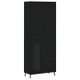 Aparador alto madera contrachapada negro 69,5x34x180 cm by , Sideboards - Ref: Foro24-3195972, Price: 174,80 €, Discount: %