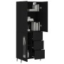 Aparador alto madera contrachapada negro 69,5x34x180 cm by , Sideboards - Ref: Foro24-3195972, Price: 174,80 €, Discount: %