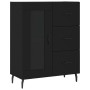Aparador alto madera contrachapada negro 69,5x34x180 cm by , Sideboards - Ref: Foro24-3195972, Price: 174,80 €, Discount: %
