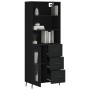 Aparador alto madera contrachapada negro 69,5x34x180 cm by , Sideboards - Ref: Foro24-3189526, Price: 171,48 €, Discount: %