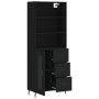 Aparador alto madera contrachapada negro 69,5x34x180 cm by , Sideboards - Ref: Foro24-3189526, Price: 171,48 €, Discount: %