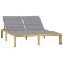 Tumbona doble y cojines grises madera de pino impregnada de , Tumbonas - Ref: Foro24-3065880, Precio: 203,62 €, Descuento: %