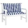 Cojines banco jardín 2 uds tela a rayas azul blanco 100x50x7 cm by , Cushions for chairs and sofas - Ref: Foro24-361671, Pric...