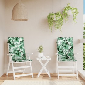 Cojines de silla de respaldo alto 2 uds tela estampado de hojas by , Cushions for chairs and sofas - Ref: Foro24-361244, Pric...