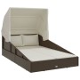 Tumbona con toldo plegable ratán sintético marrón 200x114x128cm von , Betten im Freien - Ref: Foro24-362272, Preis: 328,38 €,...