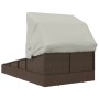 Tumbona con toldo plegable ratán sintético marrón 200x114x128cm von , Betten im Freien - Ref: Foro24-362272, Preis: 328,38 €,...
