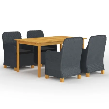 Juego de comedor para jardín de 5 piezas gris oscuro de vidaXL, Conjuntos de jardín - Ref: Foro24-3067847, Precio: 570,06 €, ...