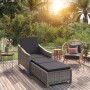 Tumbona de jardín con cojín de ratán sintético gris oscuro by , Loungers - Ref: Foro24-317180, Price: 230,54 €, Discount: %