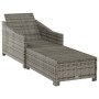 Tumbona de jardín con cojín de ratán sintético gris oscuro by , Loungers - Ref: Foro24-317180, Price: 230,54 €, Discount: %