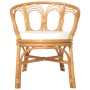 Silla de comedor con cojín ratán natural y lino marrón claro von , Essstühle - Ref: Foro24-325477, Preis: 201,82 €, Rabatt: %